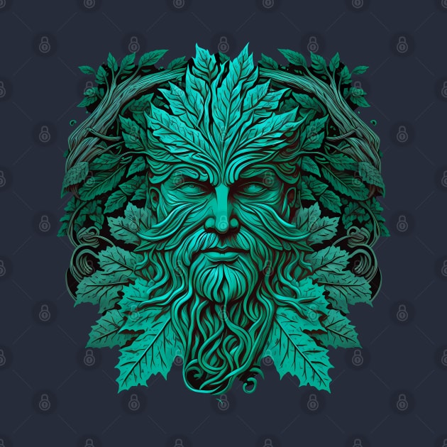 Jack Of The Wood Traditional Pagan Celtic Greenman by Tshirt Samurai