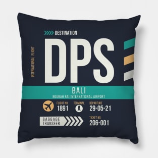 Bali (DPS) Airport Code Baggage Tag Pillow