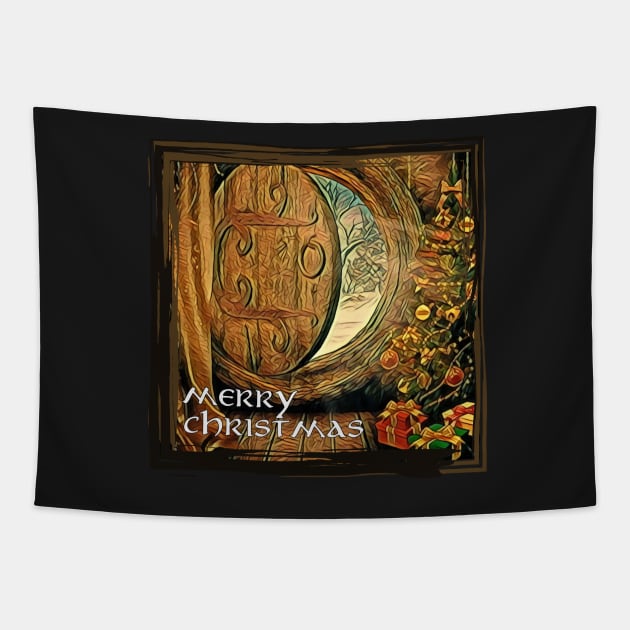 Christmas in the Shire II - Roud Doors - Christmas Tapestry by Fenay-Designs