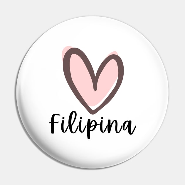 OFW Filipina Filipino Pinay Heart Drawing Cute Art Pin by CatheBelan