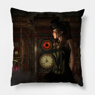 Wonderful steampunk lady Pillow