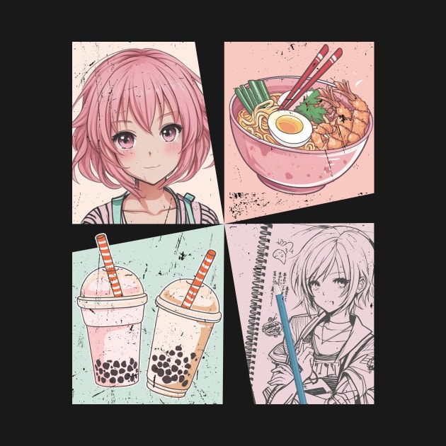 Anime Ramen Boba Sketching by gogo-jr