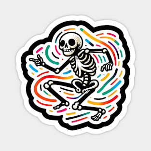 Dancing Skeleton Vibing Magnet