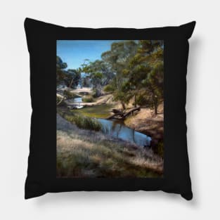 The Creek - Oil Painting by Adelaide Artist Avril Thomas Pillow