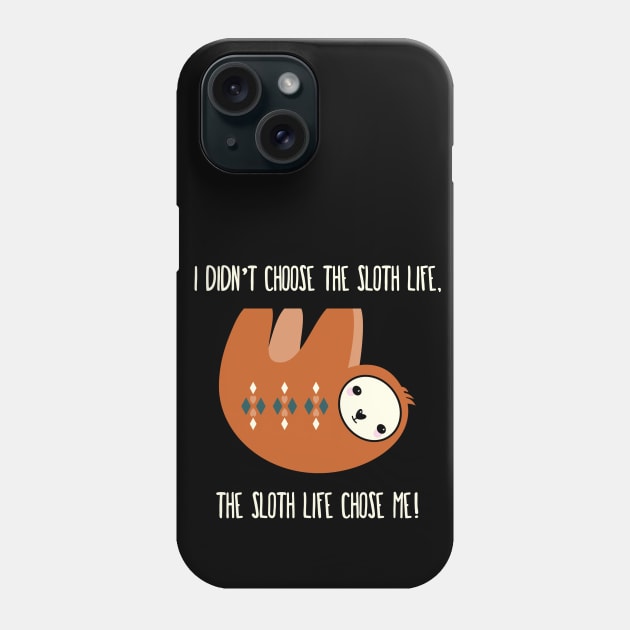 Funny Sloth Phone Case by Mint Cloud Art Studio