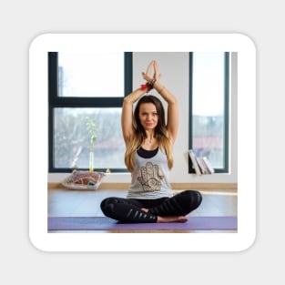 Woman in various yoga postures Magnet