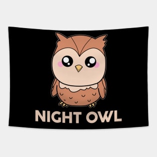 Cute Night Owl Tapestry