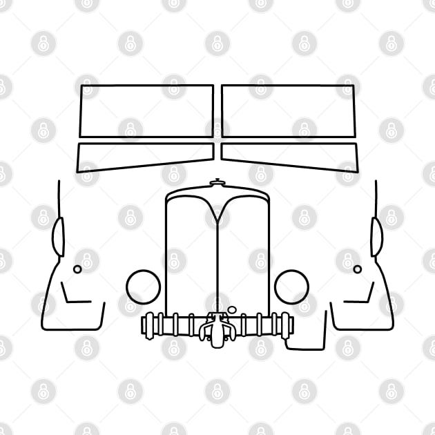 AEC Matador 4x4 classic truck outline graphic (black) by soitwouldseem