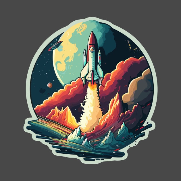 Rocketship to the moon by JORDYGRAPH