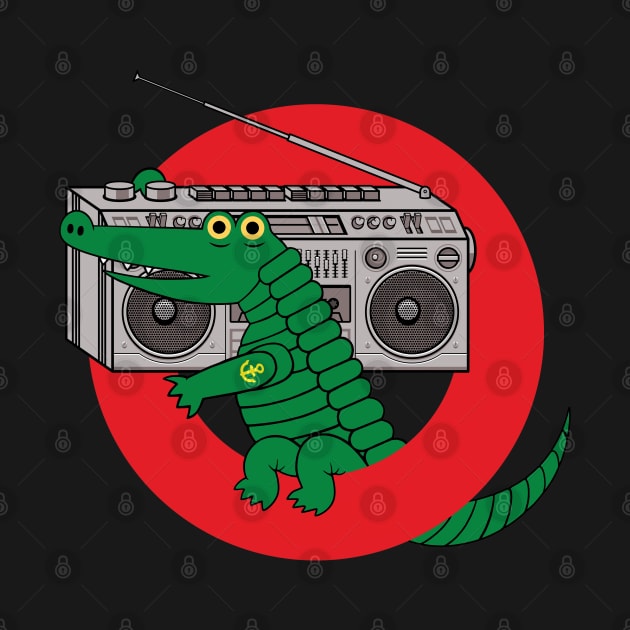 Boombox Alligator Ghettoblaster Crocodile Croc by Baschz Leeft