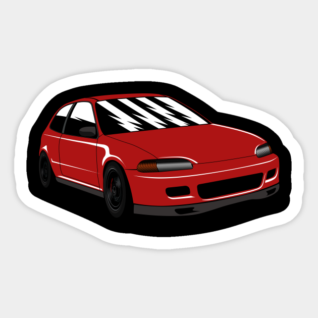 Red Civic EG6 - Civic Eg - Sticker