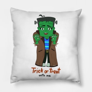 Halloween Spoopy Frankenstein trick or treat Pillow