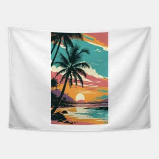 Sunset at the beach Tapestry