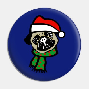 christmas pug Santa Pin