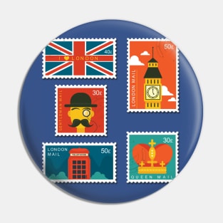 London Stamp Collection Pin