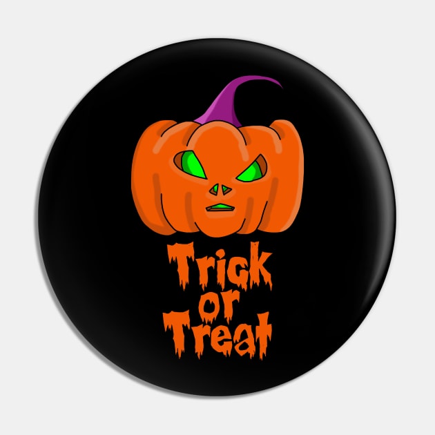 Trick or Treat Alien Pumpkin Pin by Mamon