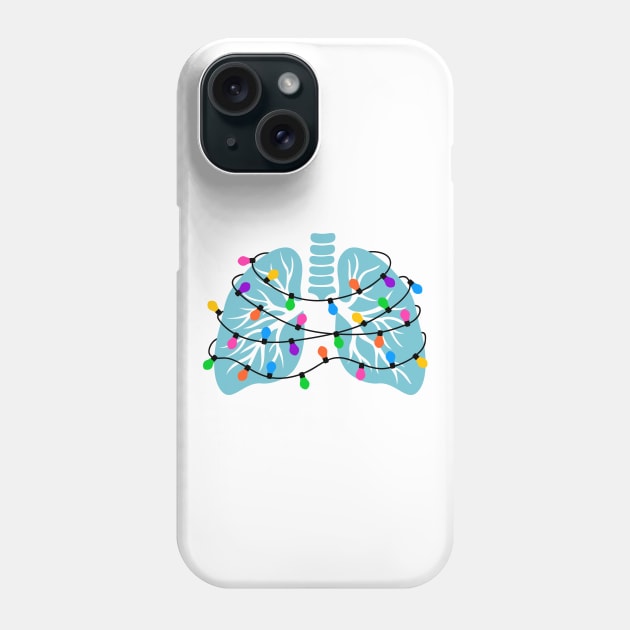 Lungs Christmas Lights Respiratory Therapist Xmas Gift Phone Case by Hobbybox