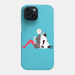 Sheep and girl Phone Case