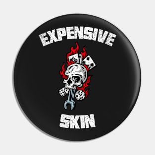 Expensive Skin Skull Dice Fire Tattoo Lover Pin