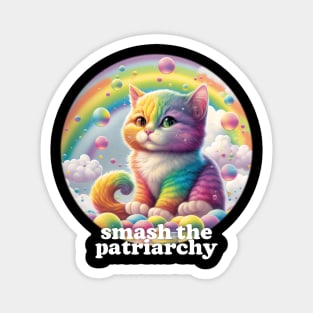 Smash The Patriarchy Cute Kitten Design Magnet