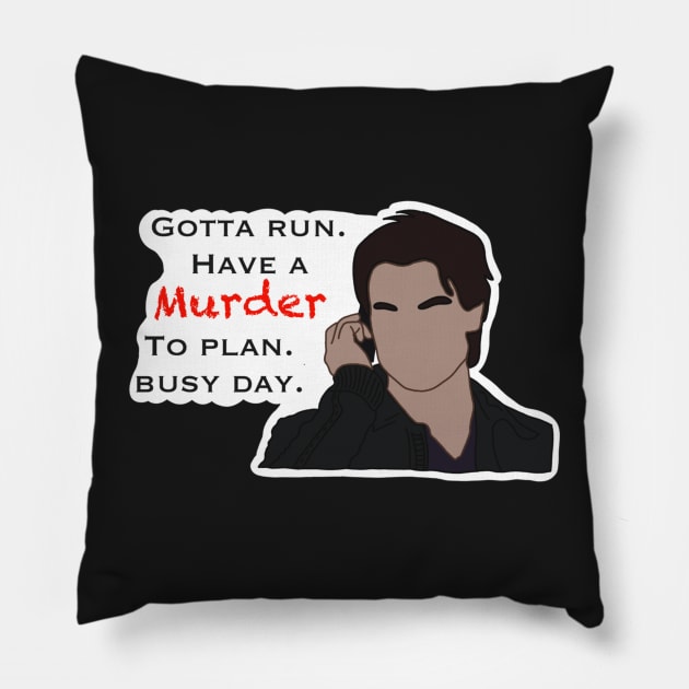 Damon Busy Day Sticker Pillow by irelandefelder