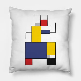 Color Block Style Snowman Pillow