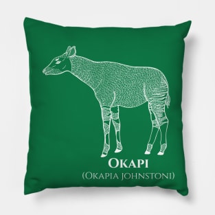 Okapi or Zebra Giraffe with Common and Scientific Names Pillow