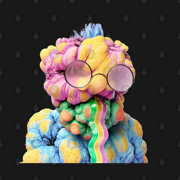 RAINBOW FUNNY FANTASY CREATURE WEARING GLASSES 3D by Gouzka Creators 