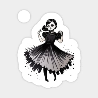 Wednesday dance illustration Magnet