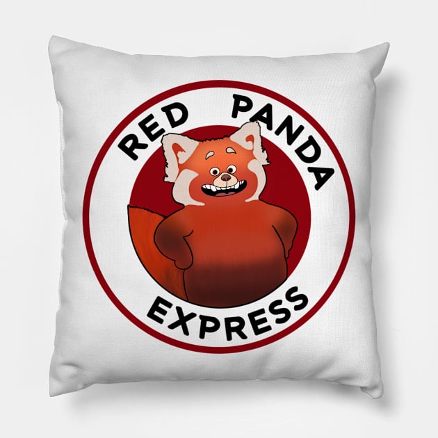 Red Panda Express Pillow by meggbugs
