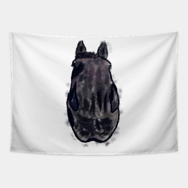 Funny horse head Tapestry by Antiope