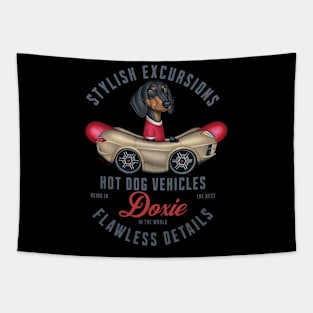 Dachshund Hot Dog Vehicles Tapestry