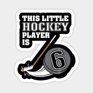 Kids 6Th Birthday Girls Hockey Stick Puck 6 Year Old Magnet