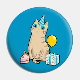 Intense Gaze Birthday Cat Pin