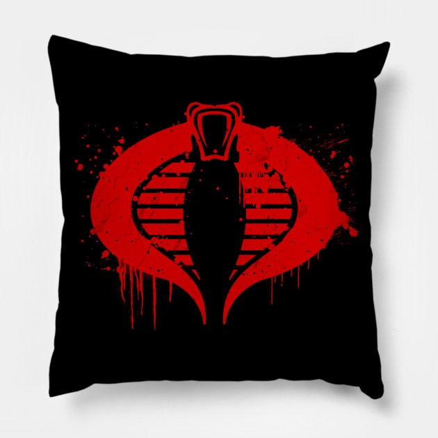 Cobra Logo (blood version) Pillow by OniSide