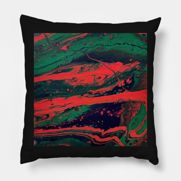 Oxidation - Abstract Acrylic Pour Painting Pillow by dnacademic