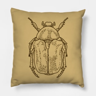 Scarab beetle pointillism illustration Pillow