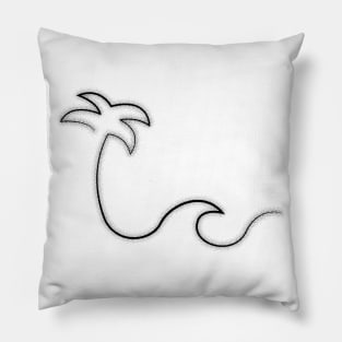 one line palm and wave Pillow