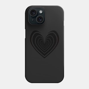 Rosy Heart (Black) Phone Case