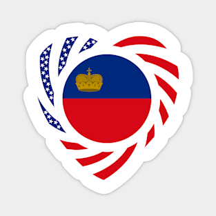 Liechtensteinian American Multinational Patriot Flag Series (Heart) Magnet