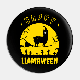 Happy llamaween llama witch Pin