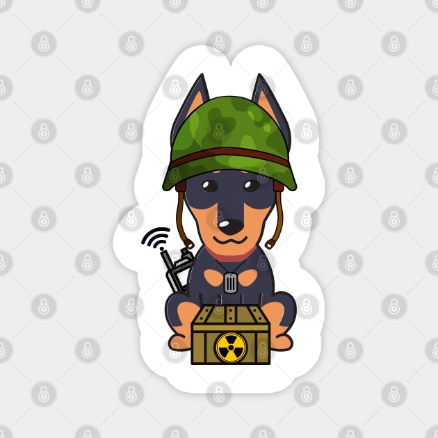 Cute German shepherd is a soldier Magnet by Pet Station