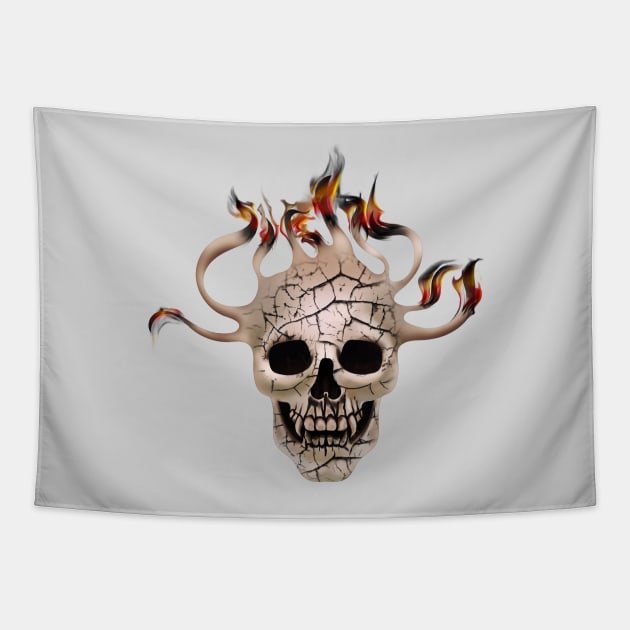 Dangerous Skull Tapestry by lidijaarts