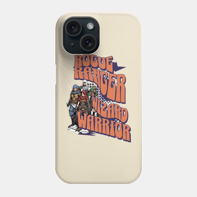 Rogue, Range, Wizard, Warrior Fantasy RPG D-20 Phone Case by ForbiddenGeek