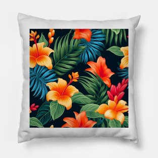 Tropical Flowers Pattern 15 Pillow