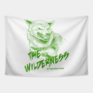 Wolf, The Wilderness- Green Design Tapestry