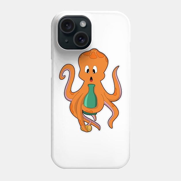 Octopus with Bottle Phone Case by Markus Schnabel