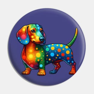 Mandala Dot Dachshund Pin