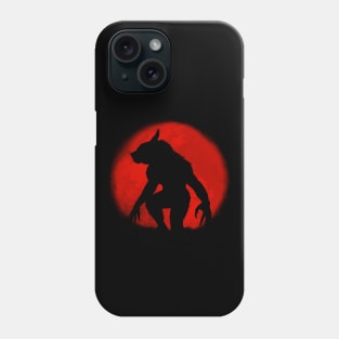 Werewolf and red full moon Phone Case