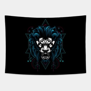 Lion sacred geometry Tapestry